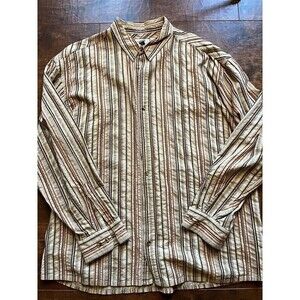 Horny Toad Mens Striped Aztec Long Sleeve Button Down Casual Size L
